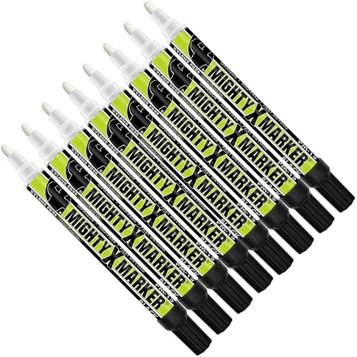 PM-15 Industrial Paint Marker - Xylene Free Permanent Paint Pens for Metal, Glass & Non-Porous Surfaces - 10ml - 2.3mm Bullet Tip - Quick Dry, High Opacity - 8 Pack (Black) - color: Black