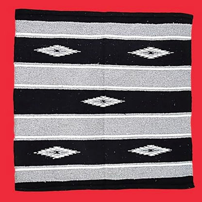 Majestic Ally 36"x34" Navajo Design Acrylic Saddle Blanket for Horses - 2.4 lbs - Gray and Black - color: Gray and Black