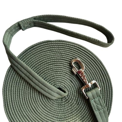 Horse Lunge Line，Horse Training Lunge Line with Alloy Trigger Buckle for Accurate Equestrian Training of 32.8 FT/10 Meters - color: Olive Green