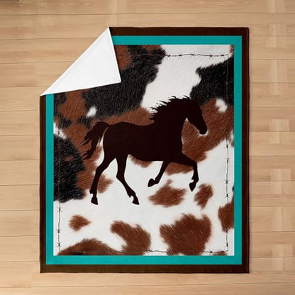 Feelyou Horse Western Cowboy Bed Blanket 50" x60 All Season - color: Multi 24, size: Throw