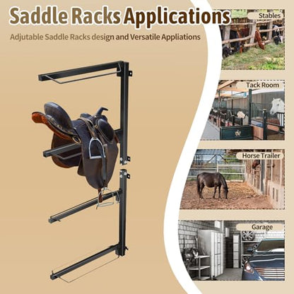 4 Tier Saddle Rack Wall Mount,Horse Saddle Storage Rack