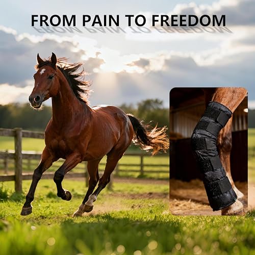Reusable Gel Horse Ice Boots 2 Pack, Adjustable 5 Leg Cooling Wraps