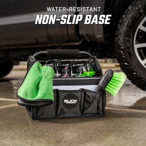 Slick Products Car Detailing Caddy & Organizer Tote - Heavy-Duty Storage
