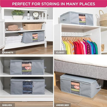 Cedar Clothes Storage Bag Organizer, Protects From Moths, Set of 2, Grey - color: Grey