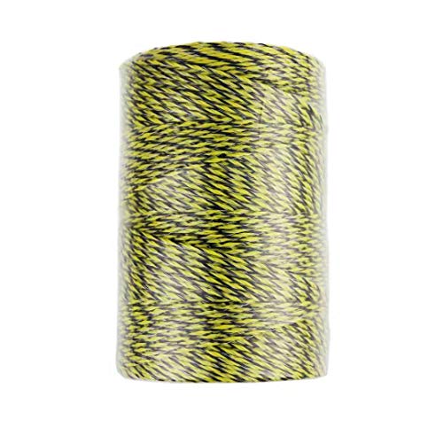 Farmerry 1312 Feet Portable Electric Fence Polywire with 6 Conductors, Yellow and Black, 400 Meters - size: 1312 Feet