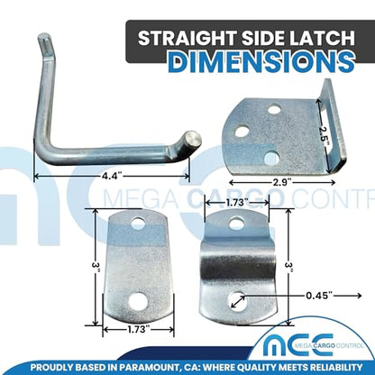 Straight Stake Latch for Stake Trucks, Trailers & Gates, 8 Pack - size: Set of 8