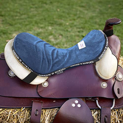 Harrison Howard Trail Seat Saver Western Tack Saddle Ride-on Pad with Cushion Bottom Helps Distribute Back Pressure - color: Blue