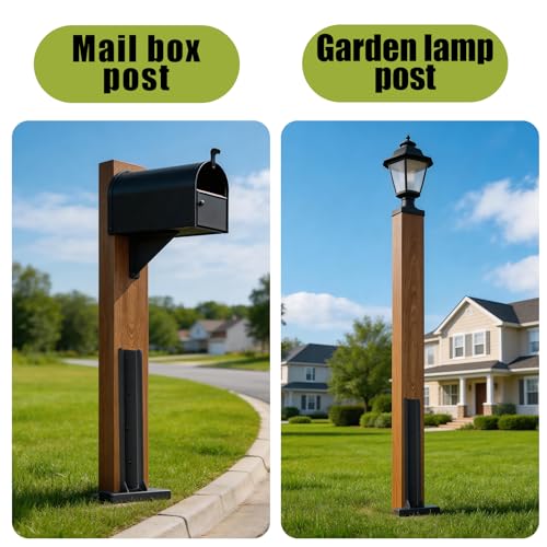 4 Pack 30" Fence Post Repair Kit for Fix 4x4|6x6 Fence Post | Wave Design Fence Post Stake Spike ,Fence Post Anchor Ground Spike for Repair Tilted/Broken Wood Fences Post - size: 4 Pcs