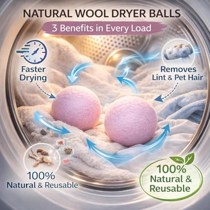 Mesh Laundry Bags for Delicates with 2 Wool Dryer Balls, Reusable Garment Wash Bags for Washing Machine, Fabric Protection Laundry Care Set for Lingerie & Clothes