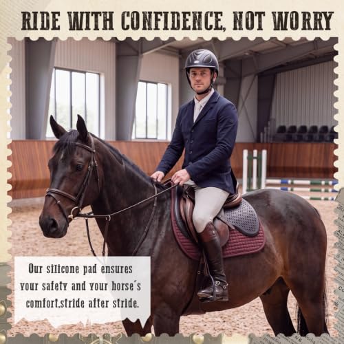 Abbylike Silicone Gel Saddle Pad for Horses, Anti-Slip 20.67x16.54in | Shock Absorbing, Breathable Ventilation Holes, Fits English Western Saddles, Dressage, Jumping, Trail Riding, Trimmable
