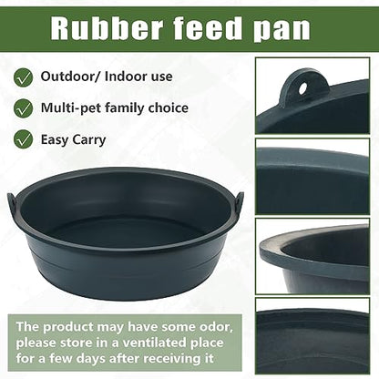 Sadnyy 5 Pcs Feed Pan 0.75 Gallon/3 Quart Utility Horse Feed Bucket Livestock Feeder Tubs Ox Tendon Bowl for Horses Dog Cats Goats Chicken Dust Bath - size: 0.75 Gallon/3 Quart