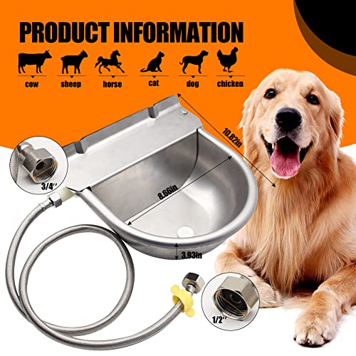 Automatic Livestock Water Bowl Float Valve Self-Filling Dog Goat Chicken