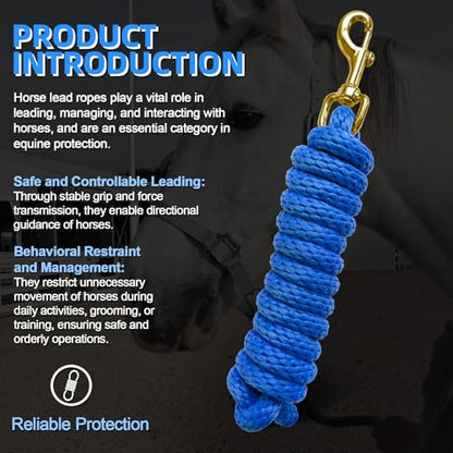 5/8" x 8' Nylon Horse Lead Rope (Royal Blue) - color: Royal Blue