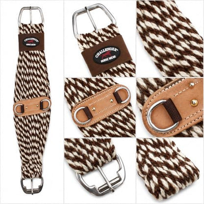 CHALLENGER Horse Western 27 Strand Double Weave Two-Tone Mohair Blend Roper Cinch 97RT05 - size: 36 inches