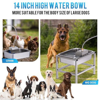 3Gal Automatic Dog Water Bowl Dispenser for Large Dogs Outdoor