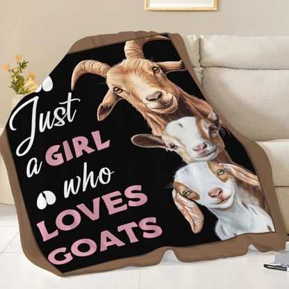 Goat Blanket Goats Gifts Lovers Lamb Throw for Girls 80"X60" - color: Goats, size: 80"x60"