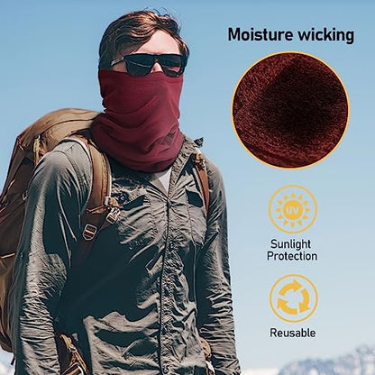 TICONN Neck Gaiter for Men Women, Cooling Bandana Face Mask Cover Gator - color: Candy Red-2pk, style: Quick Dry