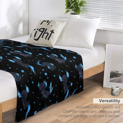 Axolotls Fleece Throw Blanket for Couch Adults Teens 40" X 50" - color: Axolotls, size: 40x50 inch