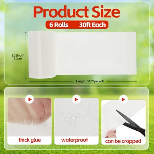 6 Rolls Spotted Lantern Fly Tree Trap, 30 ft Each, Outdoor Ant Trees Wrap | Fly Tree Tape Sticky Strips, for Protecting Trees, Fruit & Plants, Pest Control
