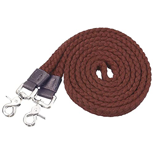 Tough 1 Flat Cotton Roping Reins 7ft - color: Brown