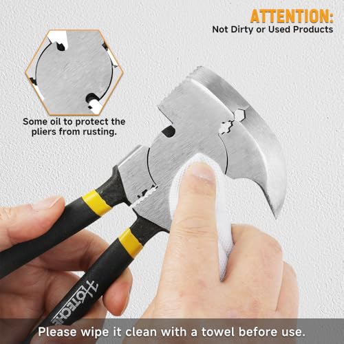 Hoteche 10.5 Inch Fencing Pliers Cr-V Steel Multi-Purpose Fence Tool Heavy Duty Hammerhead Pliers