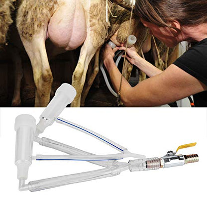 Goat Sheep Milker Claw Kit,Goat Sheep Milker Machine Parts,Sheep Milking Cluster Groups Replacement Milking Teat Cup Milk Collector,Farm Supplies Accessories for Goat Mobile Milking