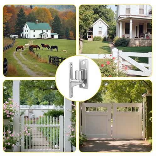 WellMade 4 Pack Heavy Duty 304 Stainless Steel Gate Hinges – Wall Mount, Non-Weld One-Piece Design, Supports 600lbs, Rustproof for Farm/Barn/Fence Gates (Screws Included)