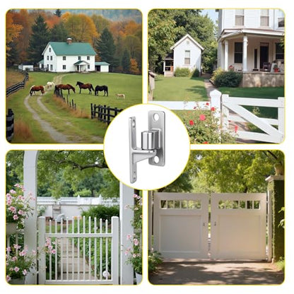 WellMade 4 Pack Heavy Duty 304 Stainless Steel Gate Hinges – Wall Mount, Non-Weld One-Piece Design, Supports 600lbs, Rustproof for Farm/Barn/Fence Gates (Screws Included)