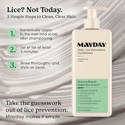 MAYDAY Daily Lice Prevention Conditioner, Non-Toxic, Sandalwood & Mint 12oz - style: Daily Lice - Conditioner