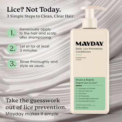 MAYDAY Daily Lice Prevention Conditioner, Non-Toxic, Sandalwood & Mint 12oz - style: Daily Lice - Conditioner