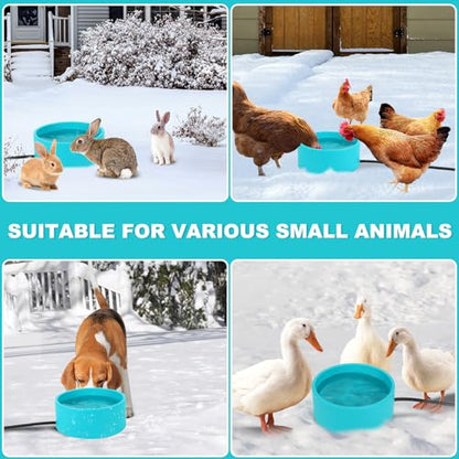 Large Heated Water Bowl for Dog & Cat, Waterproof Heated Pet Bowl Heater for Chickens Rabbit Livestocks, Heated Bird Bath for Winter, 108 OZ 30 Watts - size: Medium