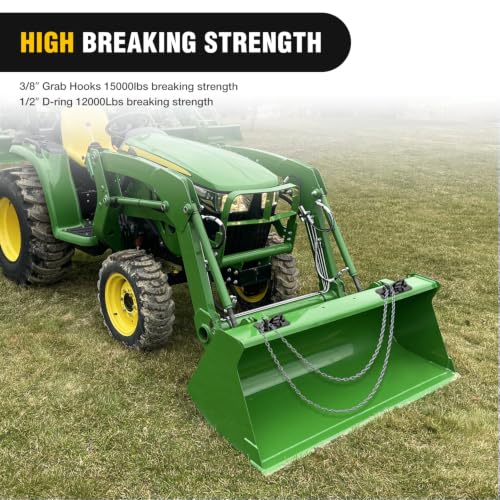 Nilight Tractor Bucket Grab Hook with Tie-Down Ring & Back Plate - color: Black, size: Hooks w/ Ring