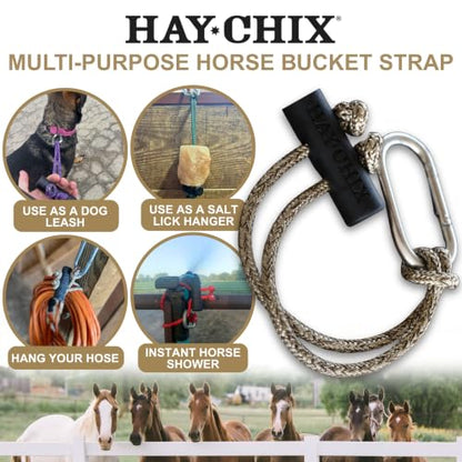 hay chix 14-Inch Horse Bucket Strap | Adjustable Stall Hanger, R. Gold - color: R. Gold