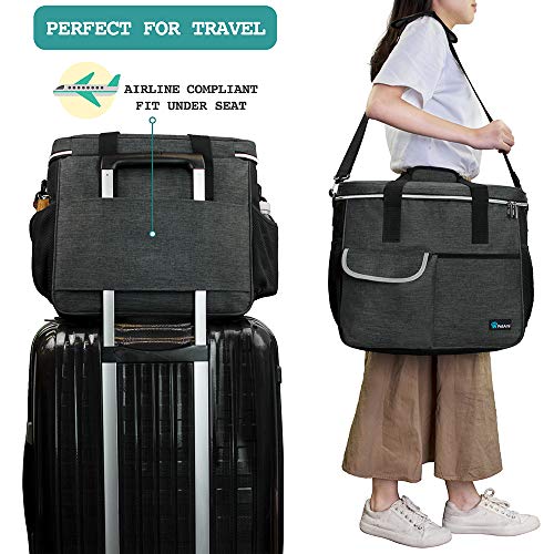 PetAmi Dog Travel Bag Organizer, Pet Supplies Diaper Tote, Dark Gray Large - color: Charcoal, size: Large - 15.5"L x 9.5"W x 14.0"H