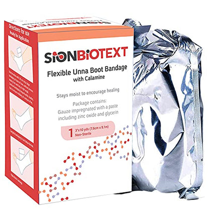 Unna Boot with Zinc and Calamine - Flexible Compression Bandage Moist Healing Environment Comfort Wrap Bandage Medical Dressing 3 Inches X 30 Foot Roll - size: Pack of 12, style: 3" Zinc and Calamine
