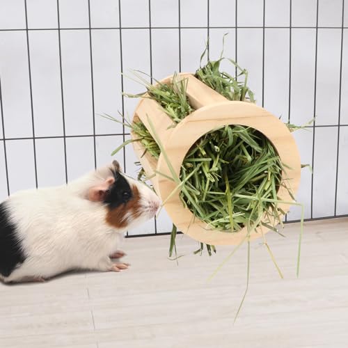 Rabbit Hay Feeder Rack Wooden Food Manger Grass Holder for Small Pets Bunny Chinchilla Guinea Pigs