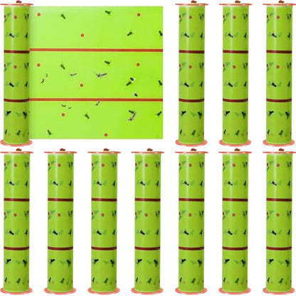 Qualirey 1 Pcs Giant Flypaper Fly Traps, 295ft Sticky Fluorescent Green - color: Fluorescent Green