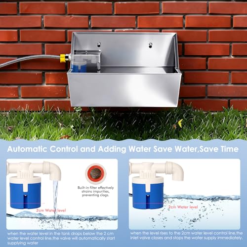 Dog Water Bowl Dispenser Stainless Steel, Auto Fill, Hose Connect