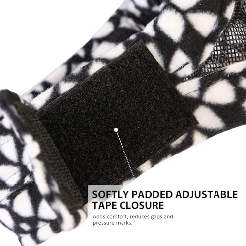 Harrison Howard Cattle Livestock Fly Mask Breathable Mesh Padded Edging with Fun Patterns Large Spacing Forelock Opening Design Adjustable Fit for Cattle Black - color: Black