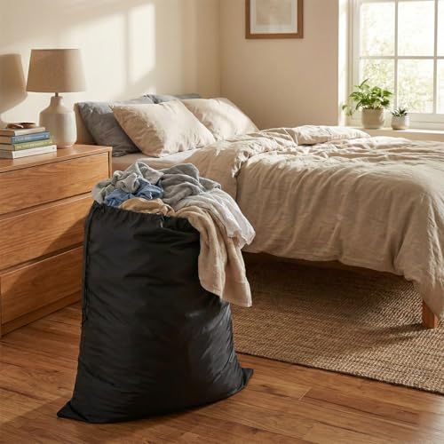 Extra Large Laundry & Storage Bag (Black, 43"x55" - 2 Pack) | Lightweight, Dust & Moisture. Ideal for Blankets, Clothes, Pillows & Cushions for Moving, Dorms, Travel & Camping - size: 43"x55" - 2 Pack