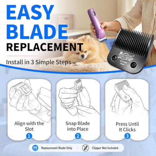 Size 3-3/4FC Detachable Pet Grooming Clipper Blade with Steel Cutter, 1/2 Inch (13 mm) Cut Length, Black, Compatible with Andis, Oster A5, Wahl KM10, 1 Pack - color: Black, size: 3-3/4FC 13mm