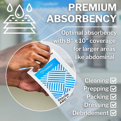 CareStock Abdominal Pads 48- Sterile ABD Pads, 8 x 10 in, 48 Pack, 24 ct - size: 48 Count
