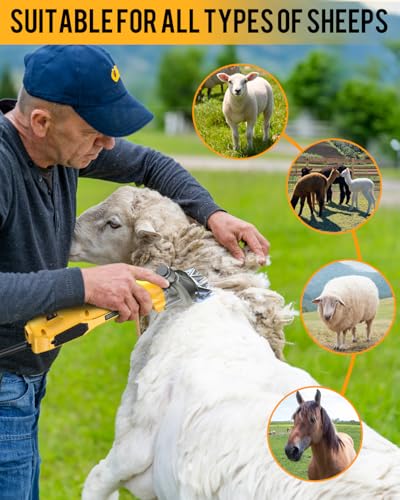 SOARFLY Sheep Shears, 600W Heavy Duty Professional Electric Sheep Clippers, Livestock Haircut for Grooming Sheep Horses Alpacas Goats Thick Animals