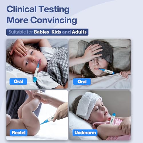 Boncare 10 Seconds Oral Thermometer for Adults and Kids, Light Blue - color: Light blue