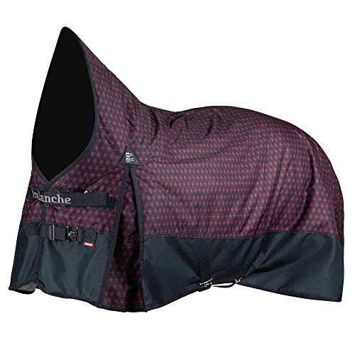 HORZE Dog Extra Large Black, Dark Navy All Seasons Adult 75 in (EU 140 cm) Windproof Waterproof Polyester, Ripstop Turnout Sheet