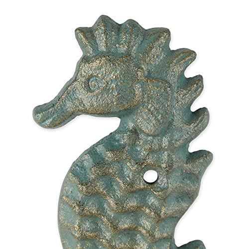 DII Cast Iron Decorative Wall Hook Set, Seahorse, 2 Count - size: Seahorse