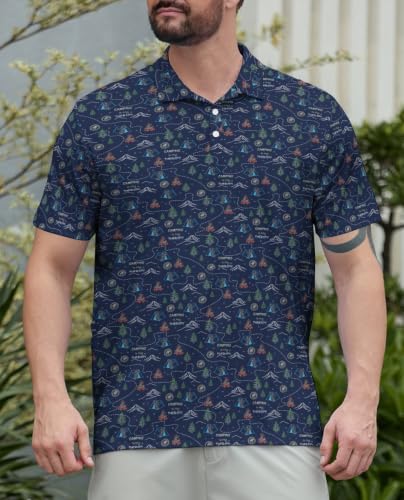 Men‘s Golf Shirt Funny Polo Shirts Short Sleeve Golf Polo Shirts Gifts Print Shirts - color: 618style-26-poa-1, size: Medium