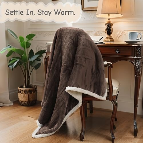 Soypipo Electric Heated Blanket 50"x60", 9 Heat Settings 10-Hour Auto-Off - color: 10-dark Brown, size: Throw 50"x60"