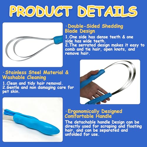 Deshedding Tool Grooming Brush for Horse Dog Cat(Double Loop) - color: Double Loop