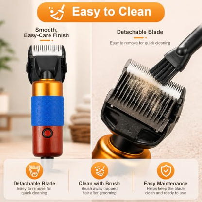 Dog Clippers for Grooming Thick Hair, 200W Sheep Shears, Pet Clipper Kit - size: 10 feet